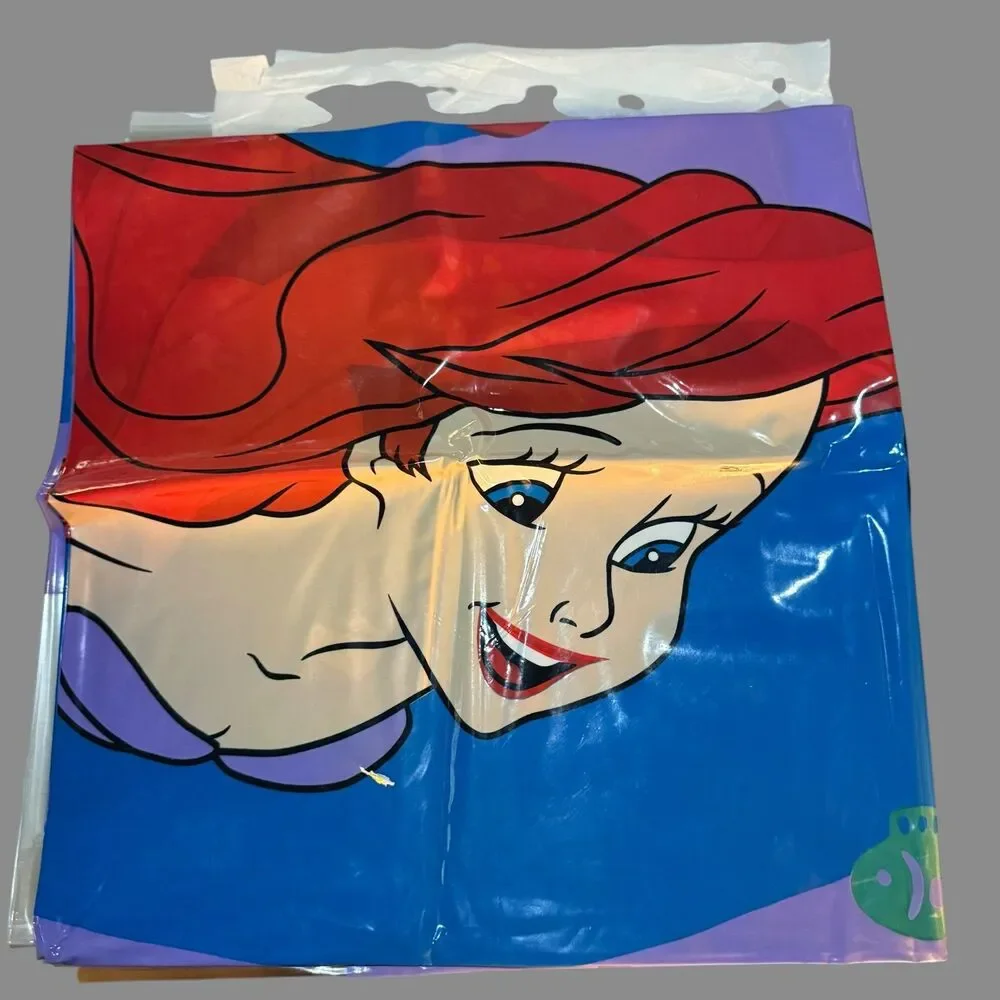 Vintage 1989 Disney The Little Mermaid Ariel Vinyl Shower Curtain – Rare 80s 90s